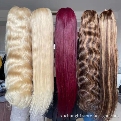 Burgundy red color ombre lace front wig,100% remy hair long straight 99j human hair wig,burgundy red coloured full lace wig
